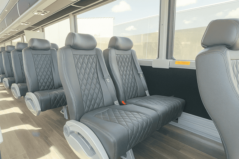 interior of Sugar Land Coach Bus Service charter bus