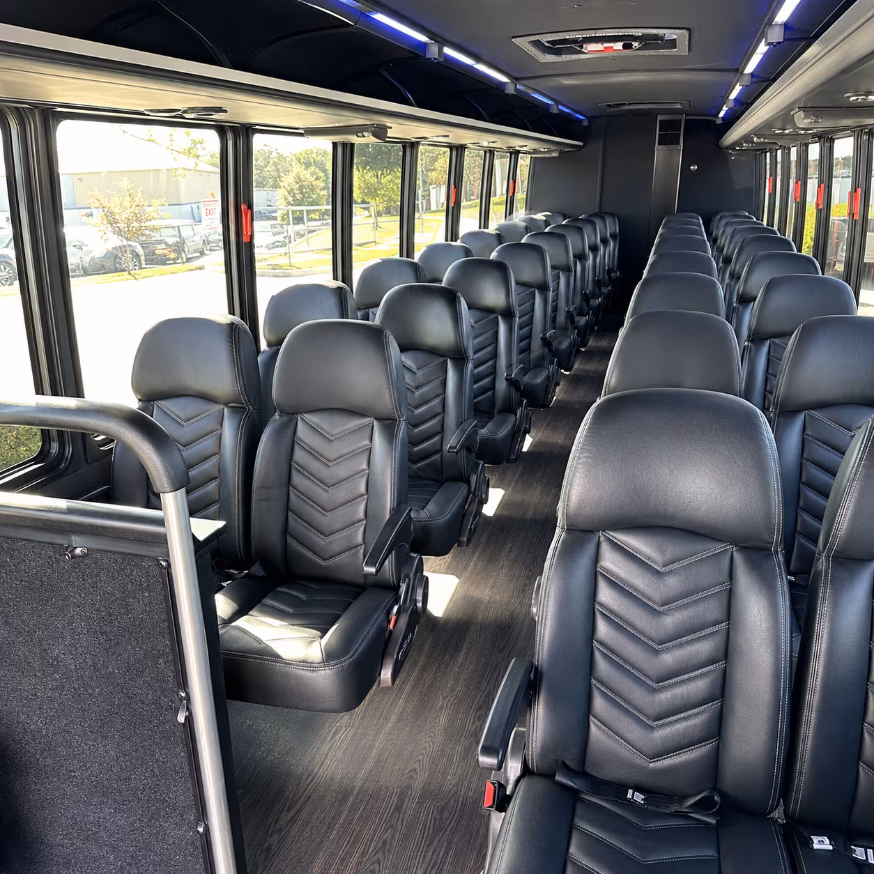 sugar land 28 passenger minibus inside