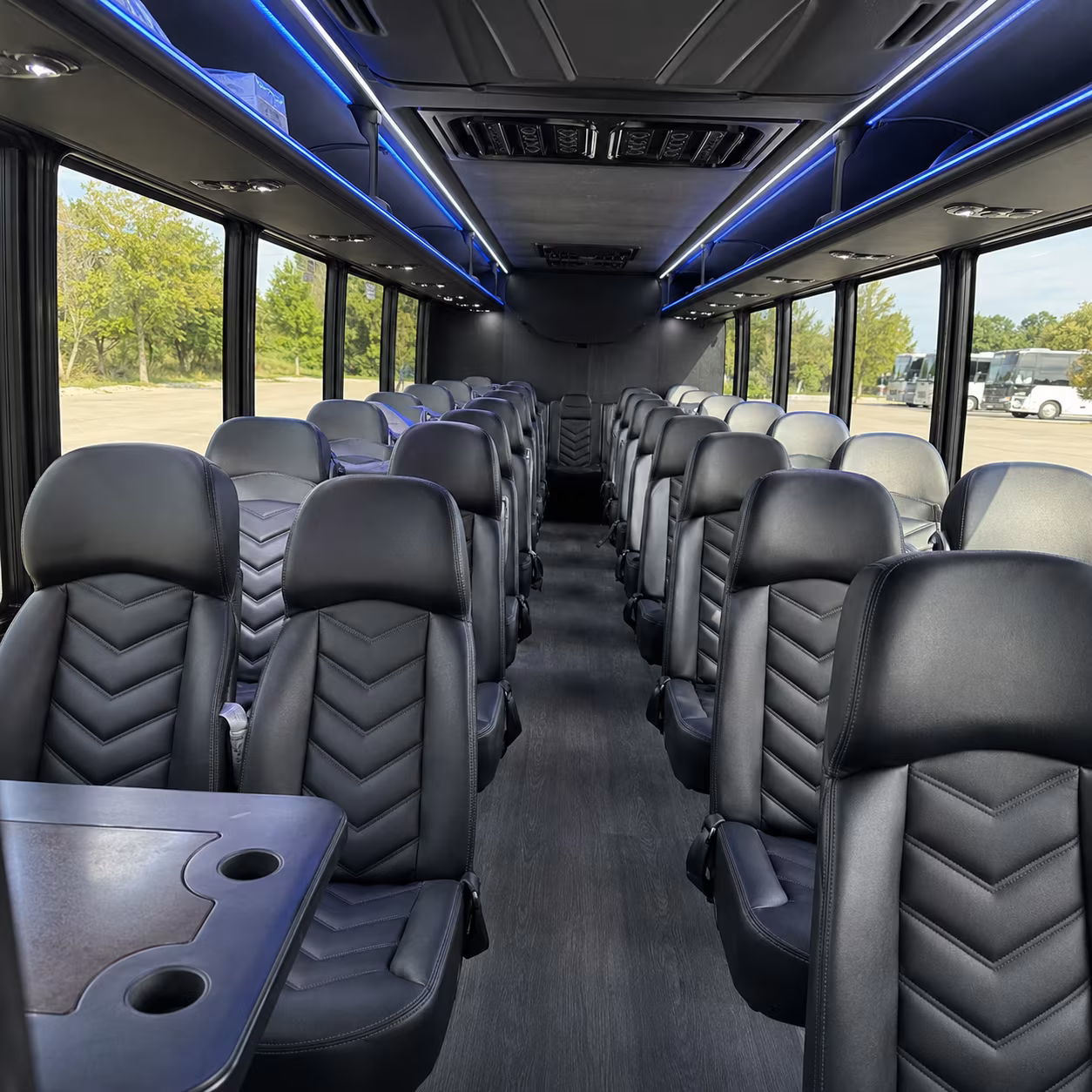 sugar land 28 passenger minibus interior