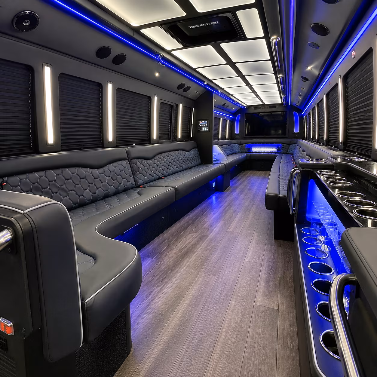 sugar land party bus rental interior